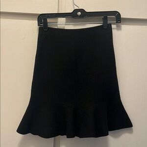 Zara Black Trumpet Mini Skirt Ruffled Work